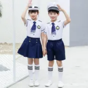 淘淘屋百貨商場 國慶兒童合唱演出服小學生校服班服海軍風錶演服夏幼兒園服畢業照[萌寶童裝]可開發票