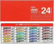 筆殿 日本製專家級好賓牌HWC-24色組透明水彩*5ml