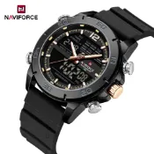 NAVIFORCE NF9253T 設計男士手錶防水軟矽膠錶帶計時碼表星期和日期豪華石英腕錶