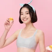 嬪婷-學生系列-有氧牛奶纖維 AA70-85罩杯少女內衣(跳躍灰) 學生二階段-保濕抑菌親膚