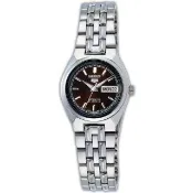 【SEIKO 精工】5號機芯復古典雅腕錶-銀X咖啡-SYM789K1