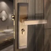 店長推薦   新中式門鎖室內實木房間門鎖具整套家用通用型臥室門把手古銅中式