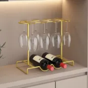 「新品熱銷」輕奢高檔紅酒架家用葡萄酒架擺件高腳杯紅酒杯架倒掛酒櫃置物架f