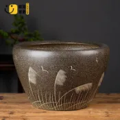 免運 特惠/附發票 魚缸 盆 水缸 景德鎮陶瓷魚缸書畫缸客廳荷花盆庭院碗蓮睡蓮缸門面海鮮盆甲魚缸工廠直銷 店長推薦 售後保障 全館折扣 5s722
