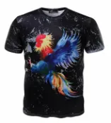FINDSENSE服飾 FINDSENSE Z1 日系 流行 男 時尚 3D炫彩 飛雞圖案 短袖T恤 特色短T