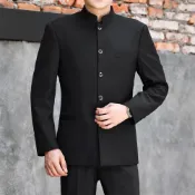 (店+)中山裝西服男士青年修身中華立領中式西裝結婚禮服宴會中國風唐裝 【威登尼男装】
