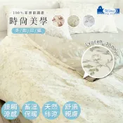 【米夢家居】100％萊賽爾40支天然絲涼床包+薄被套組(多款花色/尺寸可選)