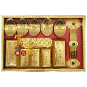 【富貴佛具】磨砂百寶盒 往生用品 磨砂百寶／元寶 金元寶 金條 金磚 金如意 百寶盒 拜拜金紙 祭祖 祭拜往者