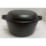 全新美國原裝現貨 LODGE 10.25吋 (27公分)雙柄鑄鐵鍋/湯鍋 5QT 4.75公升 2件組 - L8DD3