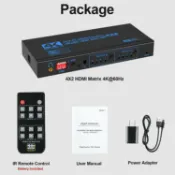 漣漪生活 【4K60Hz音頻分離】矩陣切換器 HDMI切換器 4進2出 音頻分離器 ARC回傳 HDCP2.2解碼 支援4K高畫質 家庭劇院必備 多設備切換 穩定傳輸