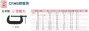 日本製 CRAB螃蟹牌 C型萬力 價格請來電或留言洽詢