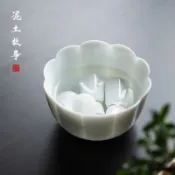 羊脂玉瓷 甜白 茶洗 陶瓷 水盂 筆洗 茶水缸 零配件 茶具 茶道配件