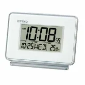 大高雄鐘錶城 seiko SK037 精工鐘 (QHL068W) 多功能雙鬧鐘長方形電子鬧鐘(白)/9*12.7*5.8 cm｜樂天領券現折★全館特惠中★指定刷卡回饋10%