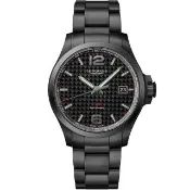 【LONGINES 浪琴】征服者系列V.H.P.萬年曆手錶-碳纖維x鍍黑/43mm(L37262666)