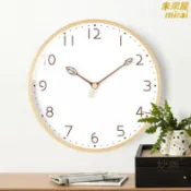 未來屋 【靜音掃秒】掛鐘 石英鐘 木質掛鐘 客廳時鐘 裝飾鐘 大號掛牆鐘 北歐風 日韓簡約 無聲機芯 清晰大數字 居家辦公皆宜
