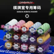 綺夢屋 【台灣公司】德州撲克籌碼套裝皇冠黏土麻將棋牌室專用籌碼幣高檔鋁箱德撲桌布
