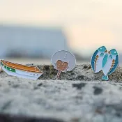 | 里海徽章 | 鱟、臭肚魚乾、舢舨