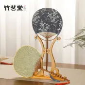 桃園出貨夏季老竹布面竹製團扇扇納涼竹蒲扇芭蕉扇日式和風圓扇子竹扇