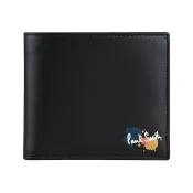 【Paul Smith】PAUL SMITH 潑墨設計8卡對折短夾(黑)