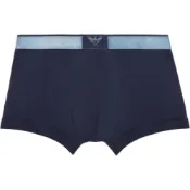 (店+)【EMPORIO ARMANI】阿瑪尼 Logo鷹標提花平角短褲 男款 1條裝 海軍藍色