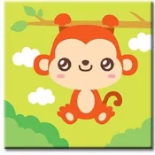 LOVIN 超萌韓版數字油畫 可愛猴(09)  1幅 20X20