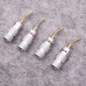 愛迪聲 edison audio ! 老夾式喇叭.擴大機用 軟式針插 銅編織網鍍金 老鼠尾巴 轉 香蕉插 轉接座1支價格