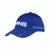 【PING】男款立體斜紋繡高爾夫球帽-藍(GOLF/高爾夫配件/PQ24102-57)