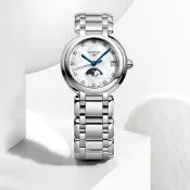 LONGINES 浪琴 PrimaLuna 新月真鑽月相石英女錶 開學換新季 送禮推薦-30mm L8.115.4.87.6