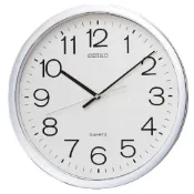 SEIKO 日本精工 銀框 標準型 辦公室掛鐘(QXA041S)-白/40cm