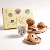 【CHAOBY 超比食品】甜點夢工廠-珍奶桃酥泡芙6入禮盒(50g/入)