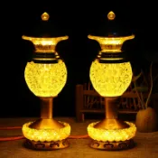設彩品牌旗艦店 蓮花燈 佛供燈 長明燈 家用插電招財長明燈仙家LED佛台水晶球供燈蓮花觀音財神燈『FY02752』