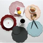 韓國 O'homage 有機矽膠餐墊 French系列 23*23cm 酒紅/淺粉/腮紅/淺藍/鐵灰 ＊花小小＊
