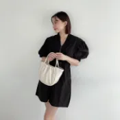 【Aa.chic出清5折起】V領抽繩縮腰連身短褲(三色)女裝/V領/抽繩/縮腰/連身褲【C314718】