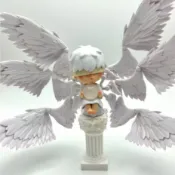 純手工泡泡瑪特小野舞獅改娃diy天使擺件盲盒禮物擺件生日禮物送男友