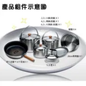 【ZED】戶外不鏽鋼鍋具組II XL ZBACK0305(304不銹鋼、三層式鍋面、鑽石塗層、附贈收納袋)