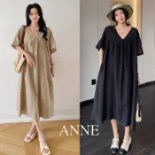 ANNE｜出清中 550-399｜寬鬆洋裝 長洋裝 大碼洋裝【AD102199】連身裙 孕婦洋裝 孕婦裝 孕婦洋裝