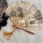 可開發票☆【臺灣優選】💕古風水墨畫摺疊小扇子夏天古風古裝漢服隨身攜帶貝殼摺扇新中式