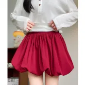 (店+)褲裙女洋装白色花苞裙蓬蓬裙夏季高腰顯瘦a字蛋糕短裙南瓜褲半身裙女装下著裙子連身裙牛仔裙透氣蛋糕裙薄款百褶裙寬鬆假兩件褲裙