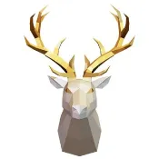 DIY 多邊形鹿獎杯（可打印的 pdf 模板）。紙藝動物