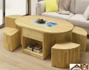 亞倫精品傢俱 亞倫傢俱*賴瑞紐松全實木橢圓型茶几組