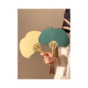 (店+)梵花 古風銀杏宣紙小扇子女夏天新中式漢服舞蹈芭蕉扇便攜長柄團扇蒲扇