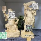 加拿大檜木雕刻把玩人物神像七爺八爺黑白無常寺廟大爺二爺擺見