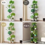 悅家家 花架子白色3層4盆 花園架/盆栽架/花台/花盆架/多肉花架/植物擺放架/花盆托架 預購12天