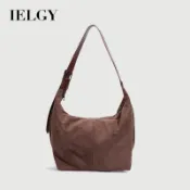 IELGY 女士托特包 秋冬麂皮絨面復古通勤餃子包