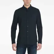 美國百分百【Armani Exchange】襯衫 AX 長袖 上衣 上班 休閒 logo 深藍 XS S號 I431