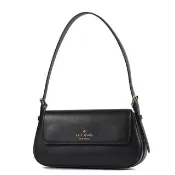 【KATE SPADE】Madison 十字紋防刮翻蓋磁吸肩背包-黑色