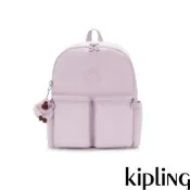 Kipling 泡泡紫多拉鍊收納後背包-CHARNELL
