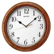 SEIKO 日本精工 木質恆動式秒針圓形掛鐘 QXA528B -白/33cm