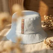 【HOTAI購】【PAUL SMITH】純亞麻搭尼龍襯裡漁夫帽(淺藍)