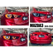 小亞車燈＊全新 MAZDA3 15 16 17 18 年 4門 4D 燻黑 類2020款 呼吸 流光方向燈 尾燈